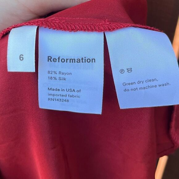 New Reformation Aura Dress Red 6 - Picture 4 of 6